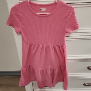 EPIC THREADS Ribbed Pink Tiered Dress